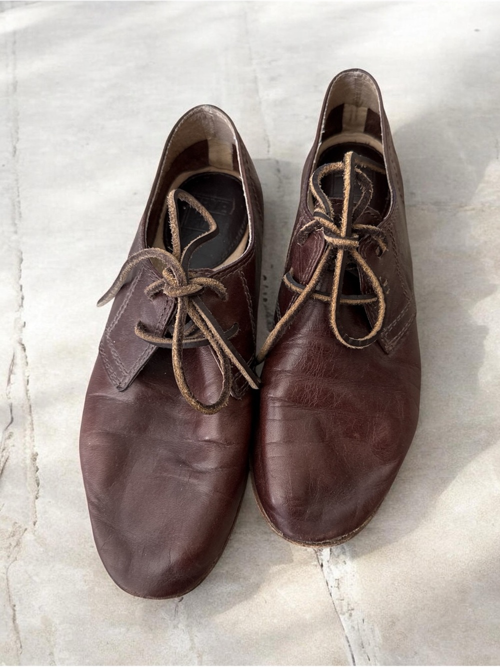 Frye Dark Brown Leather Derby Oxfords